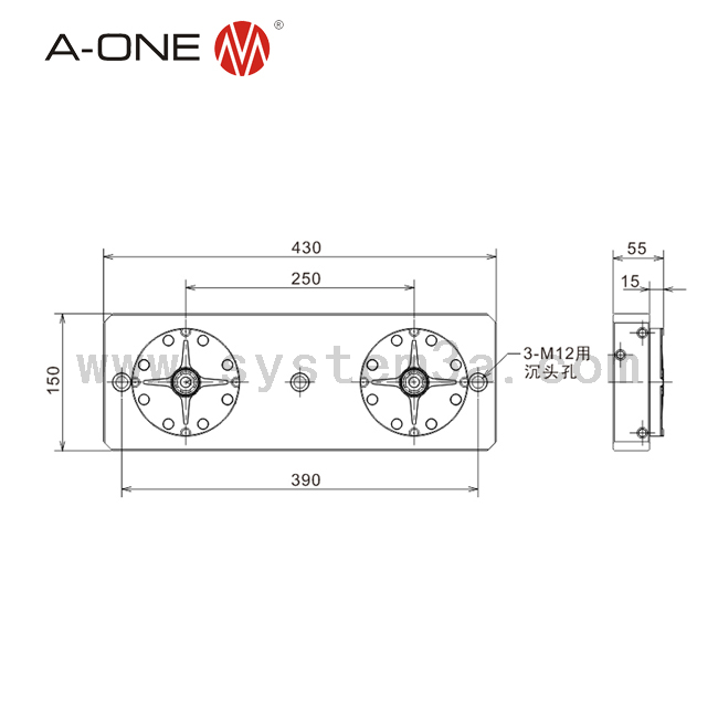 Zero-point positioning chuck-double 3A-110111