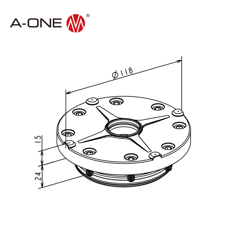 Built-in type, embedded in the base plate of the fixture designed by ...
